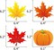 36-Pack Autumn Thanksgiving Hanging Swirl Decorations – Pumpkins & Maple Leaves (Yellow)